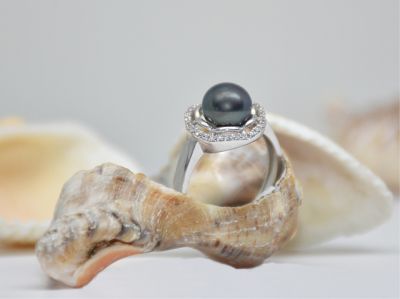 Серебро 925 пробы жемчужное кольцо AH-0123 - 1