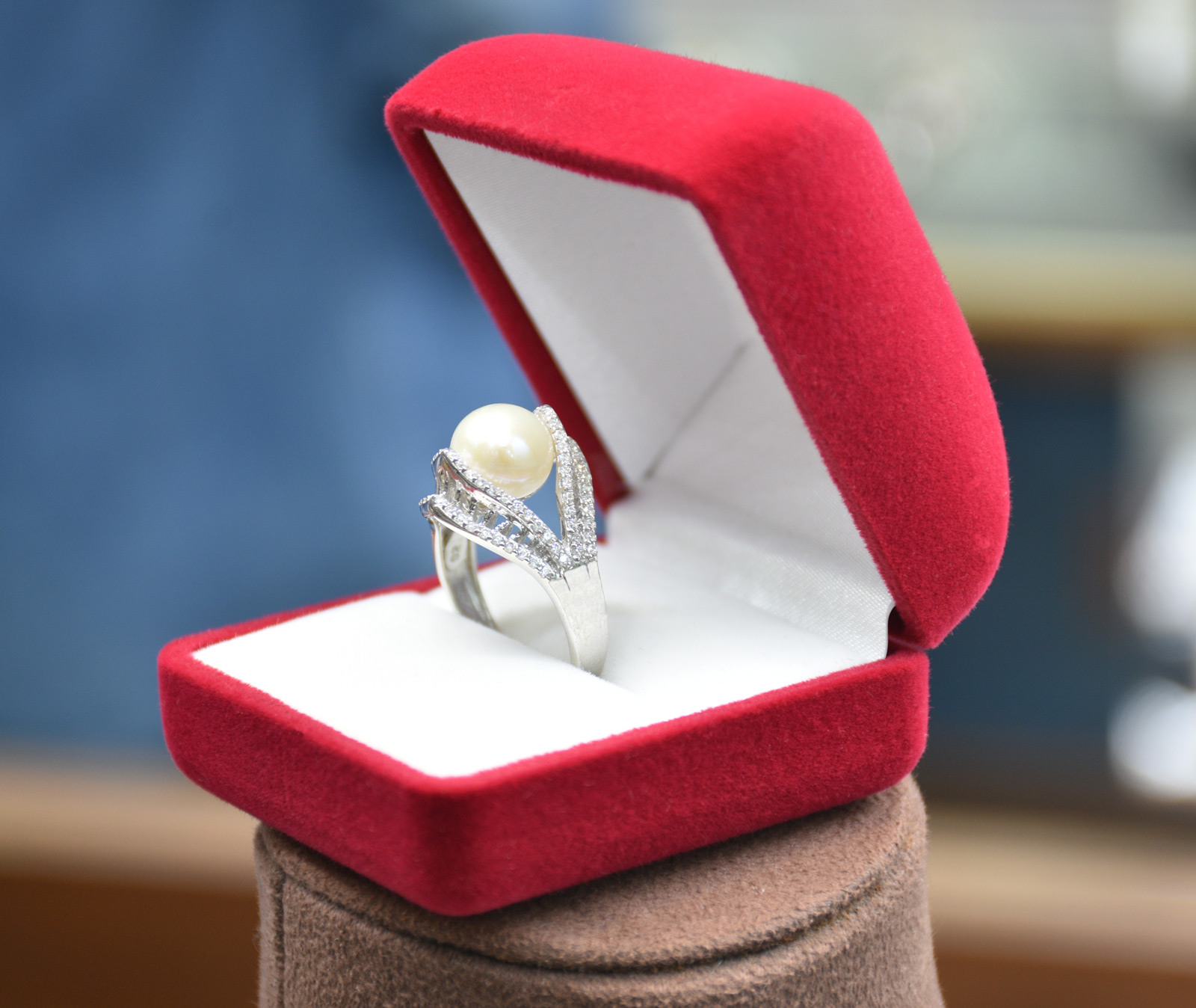 Серебро 925 пробы Жемчужное кольцо AH-0154 - 