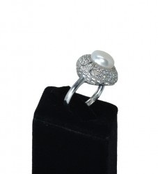 925 Sterling Silver Pearl Ring AH-0125 - 2