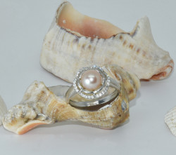 925 Sterling Silver Pearl Ring AH-0127 - 1