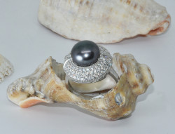 925 Sterling Silver Pearl Ring AH-0129 - 1