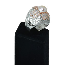 925 Sterling Silver Pearl Ring AH-0130 - 2