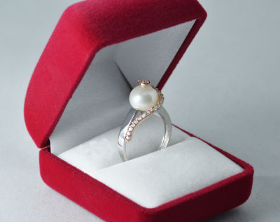 925 Sterling Silver Pearl Ring AH-0137 - 1