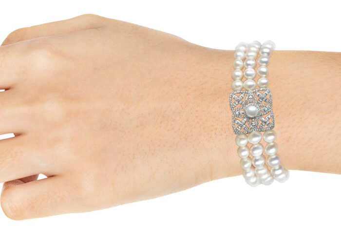 925er Sterlingsilber Perle Armband - 1
