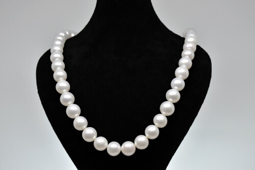 Ahsen 14K Altın Kilitli Doğal Beyaz İnci Kolye-AH-00029 - 