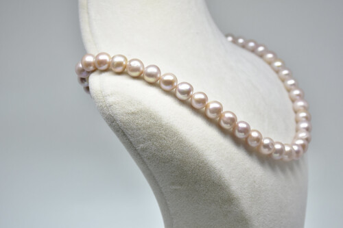 Ahsen 14K Altın Klipsli Doğal Pembe İnci Kolye-AH-0008 - (1)