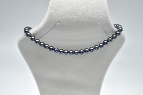 Ahsen 14K Altın Klipsli Doğal Siyah İnci Kolye-AH-0009 - (1)