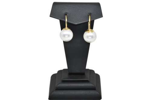 Ahsen 14K Gold - White Majorica Earrings AH-00122 - 2