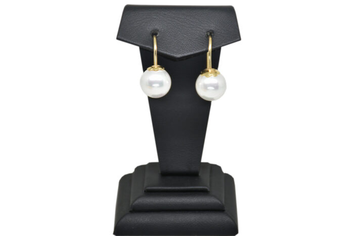 Ahsen 14K Gold - White Majorica Earrings AH-00122 - 2