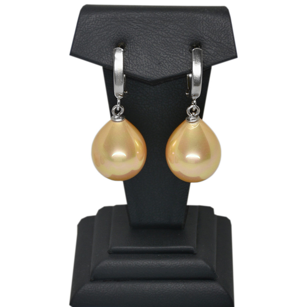 Ahsen 925 Ayar Gümüş Sarı Mayorka Küpe AH-0164 - Ahsen (1)