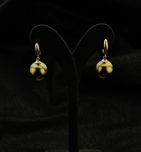 Ahsen 925 Ayar Gümüş Sarı Mayorka Küpe AH-99122 - Ahsen