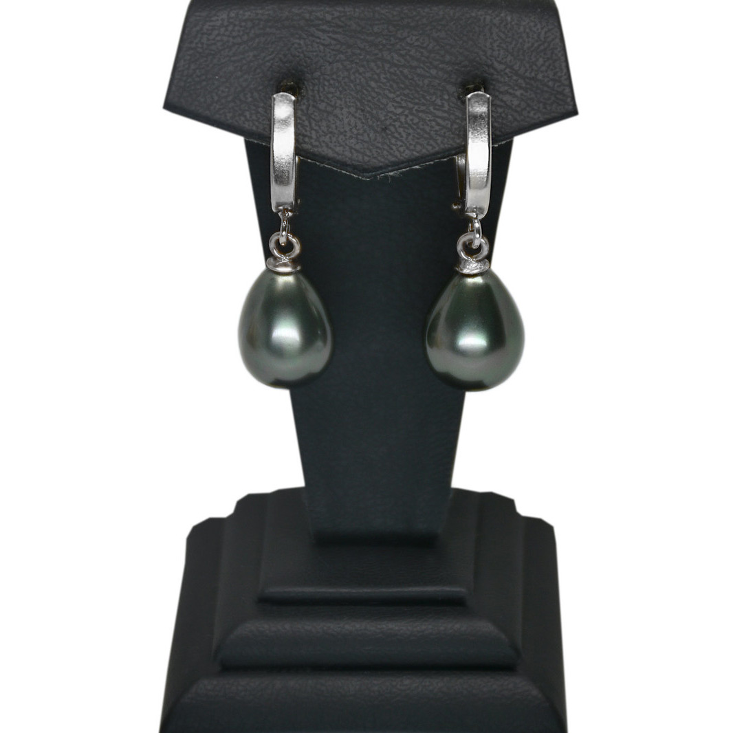 Ahsen 925 Ayar Gümüş Siyah Mayorka Küpe AH-0162 - Ahsen (1)