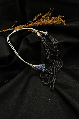 Ahsen Kök Safir El İşi Kolye ( 5 Sıra ) P8802 - Ahsen İnci (1)