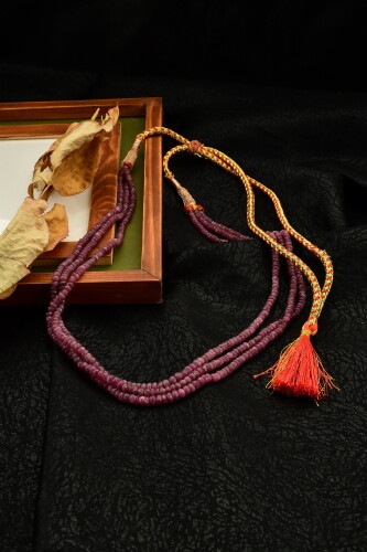 Ahsen Kök Yakut El İşi Kolye ( 3 Sıra ) P8809 - 4