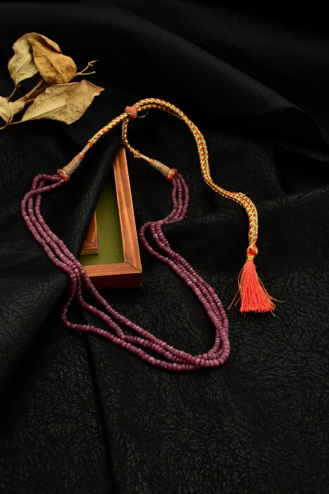 Ahsen Kök Yakut El İşi Kolye ( 3 Sıra ) P8809 - 5