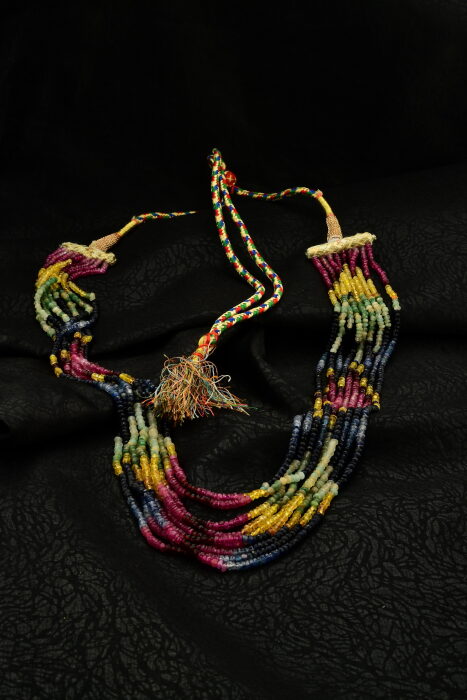 Ahsen Kök Mix Color Safir Turmalin El İşi Kolye(9 Sıra ) P8801 - 2