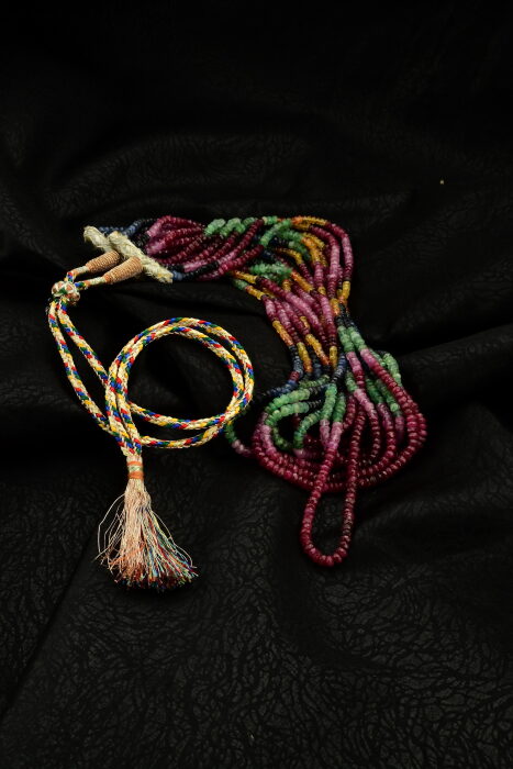 Ahsen Kök Mix Color Safir Turmalin El İşi Kolye(9 Sıra ) P8801 - 5