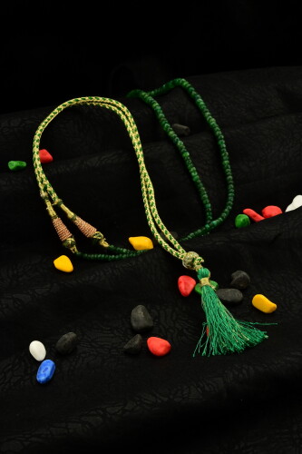 Ahsen Kök Zümrüt El İşi Kolye (1 Sıra ) P8813 - Ahsen İnci