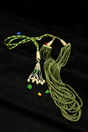 Ahsen Kök Zümrüt El İşi Kolye (7 Sıra ) P8811 - Ahsen İnci (1)