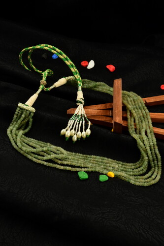 Ahsen Kök Zümrüt El İşi Kolye (7 Sıra ) P8811 - 3